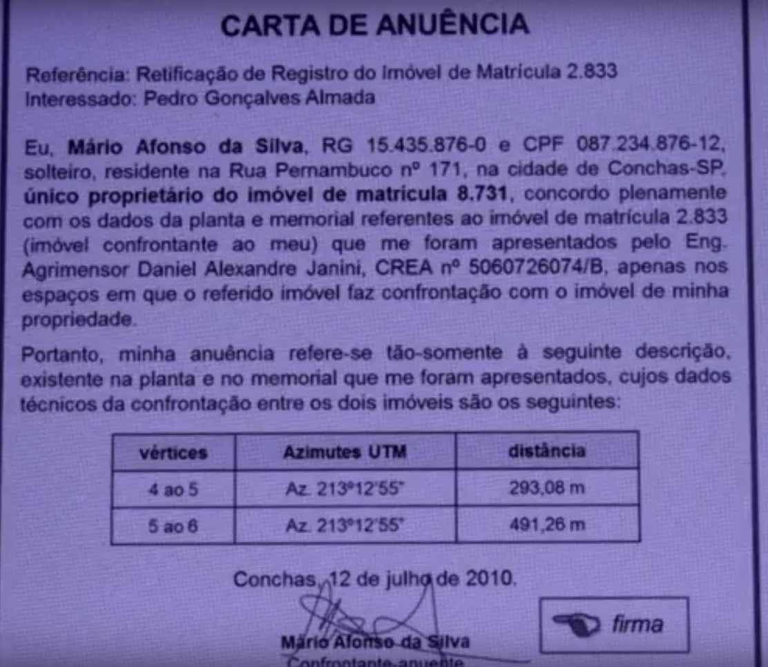 Modelo de carta de anuência - Adenilson Giovanini