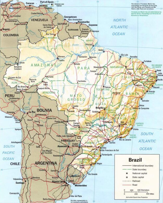 Mapa do brasil linhas
