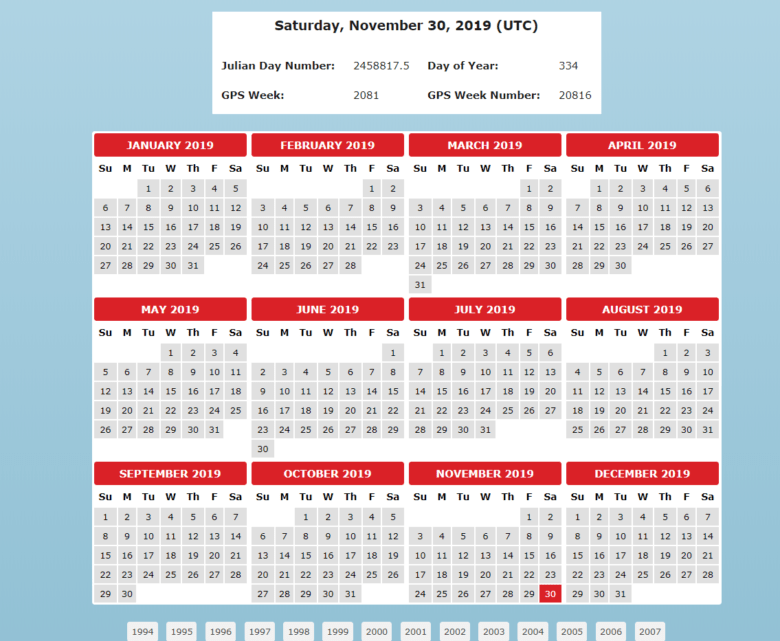 gnss calendar