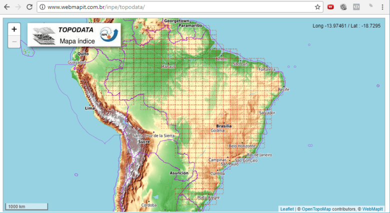 baixar dados imagens srtm topodata