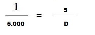 fórmula da escala - calculo da distância real