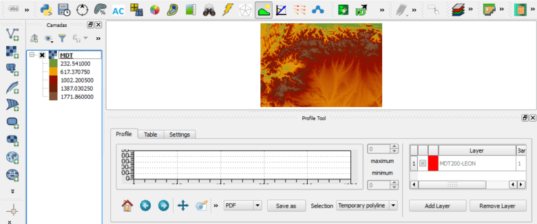 gerando perfil no QGIS