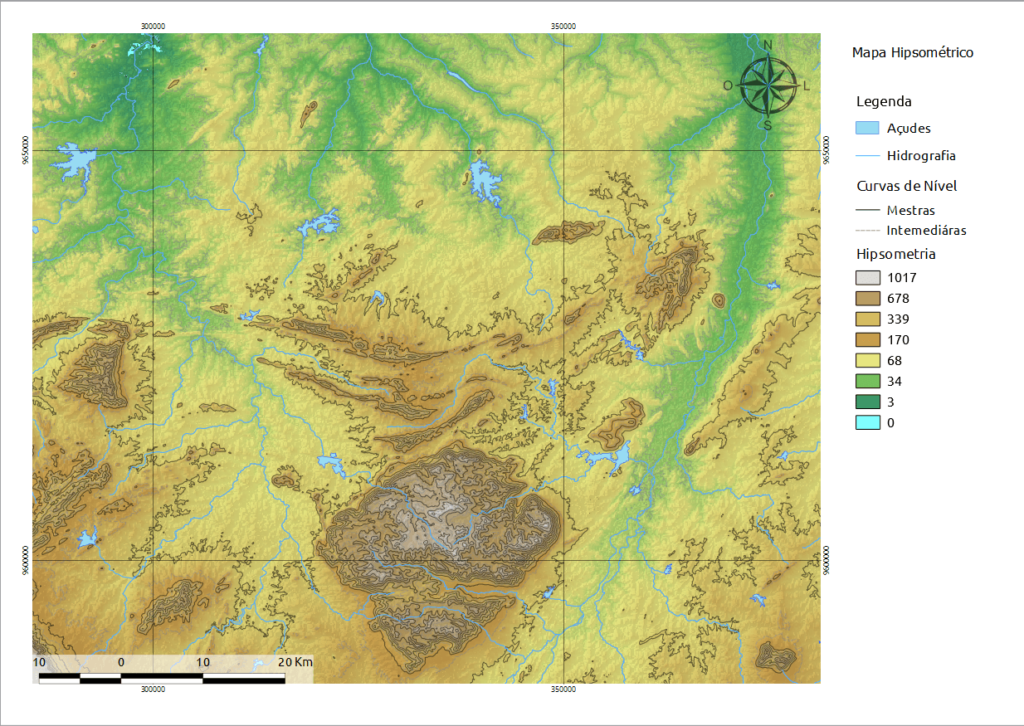 mapas hipsométricos no QGIS