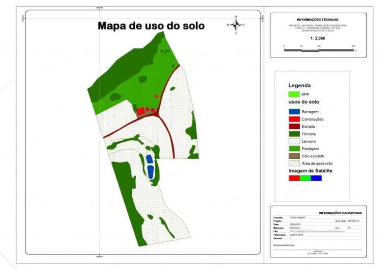 mapa uso e ocupação do solo para licenciamento ambiental