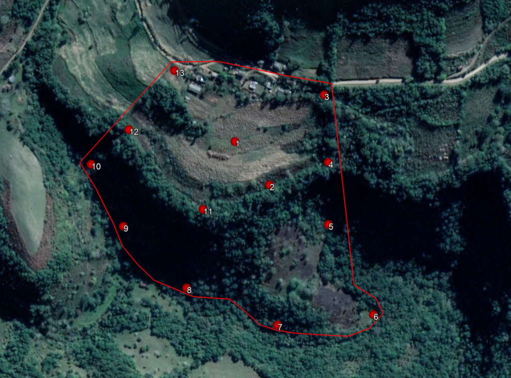 pontos de controle em locais com diferença de altimetria na topografia com drone