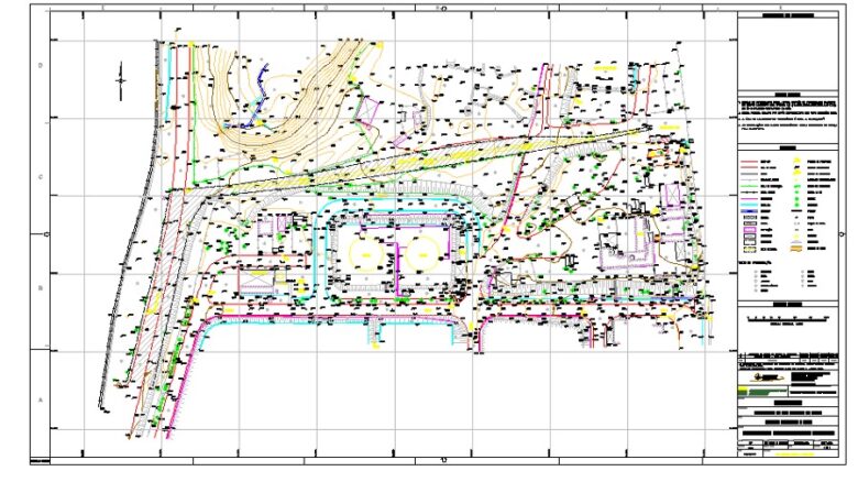 planta de um levantamento topográfico planialtimétrico cadastral