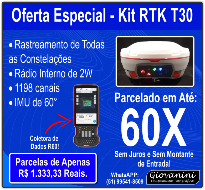 rtk t30 - parcele em até 72 vezes